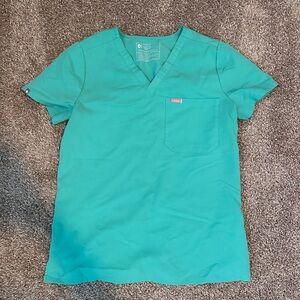 FIGS scrub top and pants surgical green